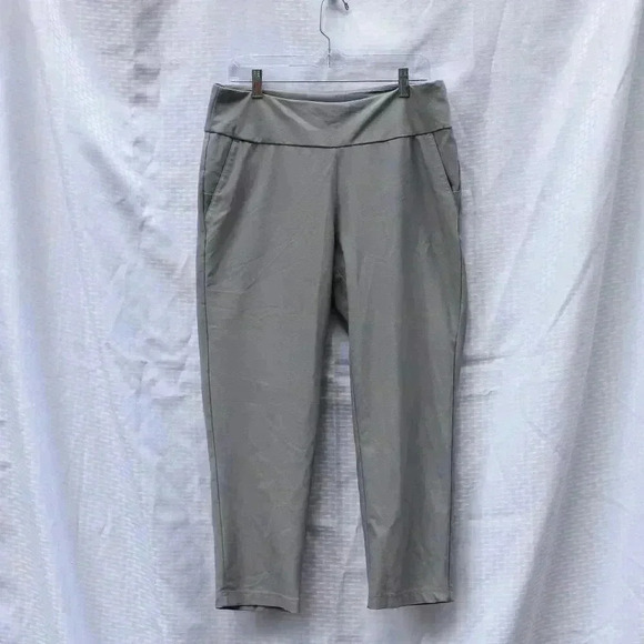 Adidas Size L Grey lightweight pockets stretch travel pants